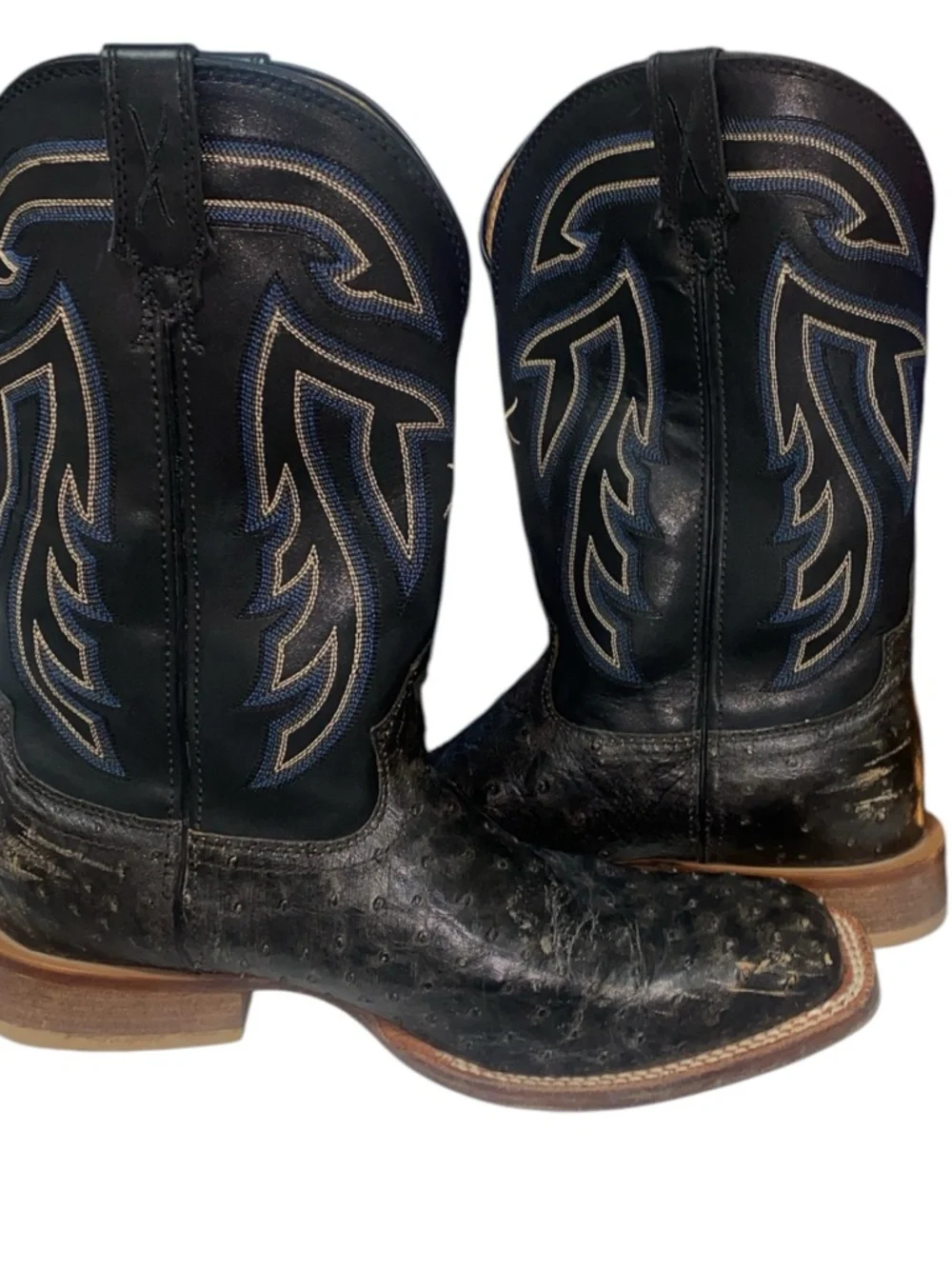 Twisted X Black Shaft with Brown Textured Foot Men's Cowboy Boots